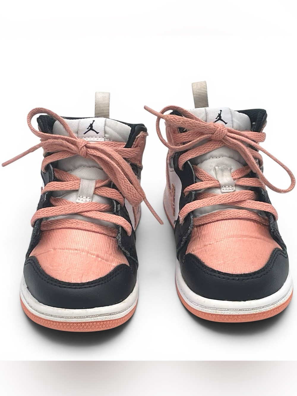 Nike Air Jordan 1 Mid SE Craft Kids Toddler 10C Pink Black - Picture 3 of 10